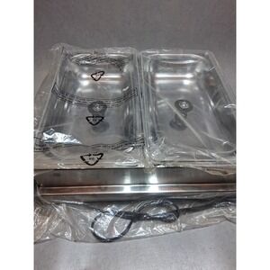 Elite Gourmet Stainless 5 Quart 2 tray Buffet Server / Food Warmer